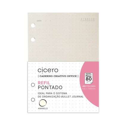 Refil Caderno Argolado - Cícero - Pontado 40 folhas Pólen 80g A6