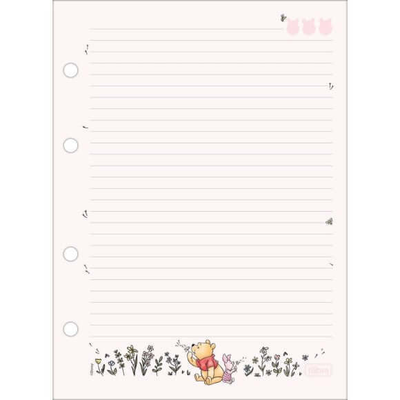 Refil Caderno Argolado Colegial - Tilibra - Tiliflex Pooh c/ 80 Folhas