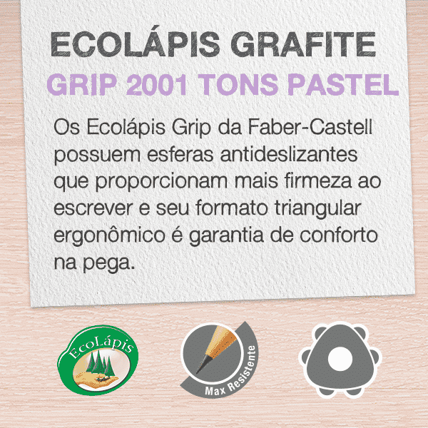 Lápis Eco - Faber-Castell - Grip 2001 Tons Pastel