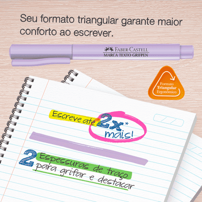 Marca Texto - Faber-Castell - Grifpen Estojo com 6 unidades Tons Pastel