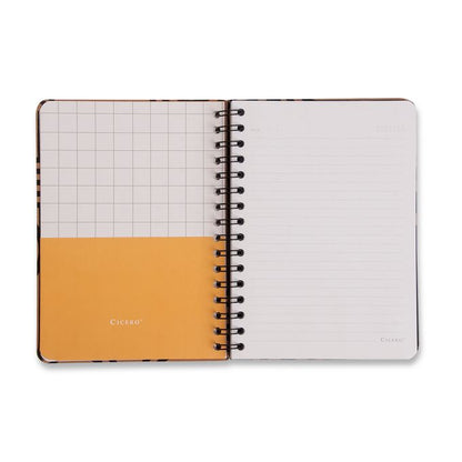 Caderno A5 Wire-o - Cícero - Kraft Curvas Pautado