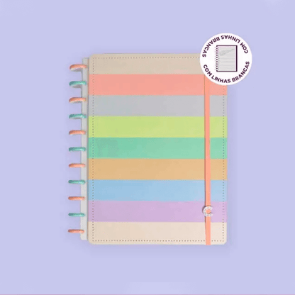 Caderno G+ - Caderno Inteligente - Arco-ìris Pastel Linhas Brancas Special Edition 140Fls 90g/m²