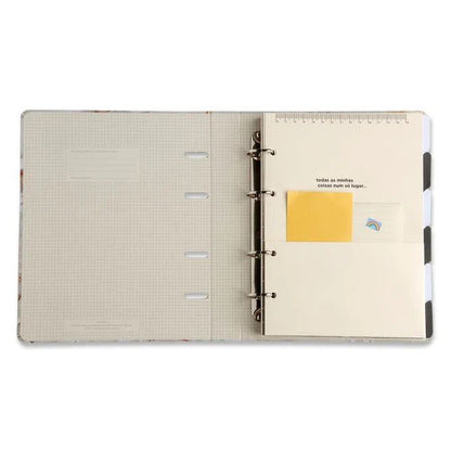 Caderno Criativo Argolado 17x24 Pautado - Cícero - Mármore Branco