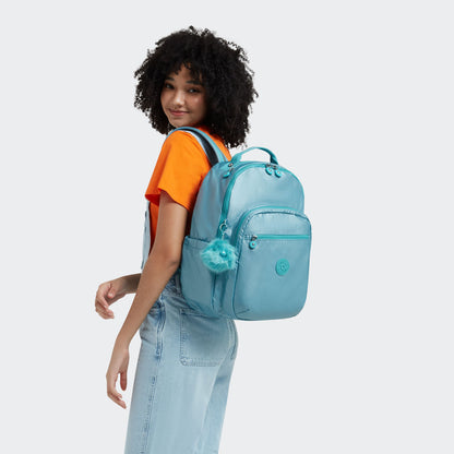 Mochila - Kipling - Seoul Naturl Aqua Met (Azul)