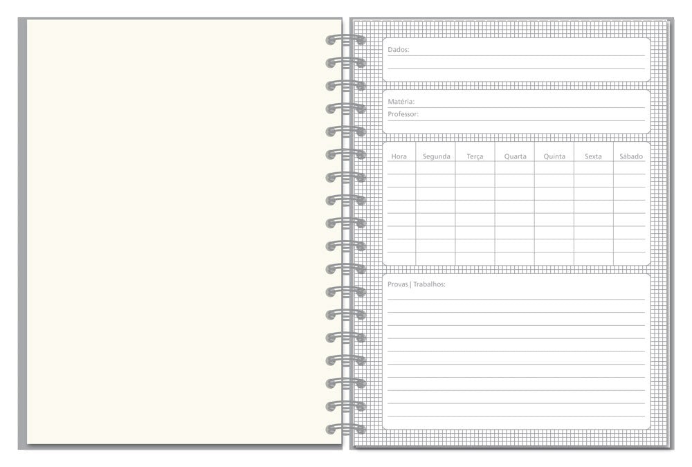 Caderno Colegial - Fina Ideia - Galhos Pautado 160 folhas