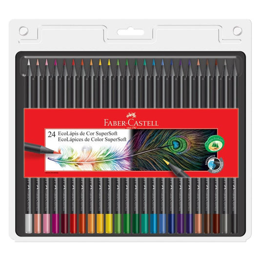 Lápis de Cor - Faber-Castell - EcoLápis Supersoft - 24 Cores