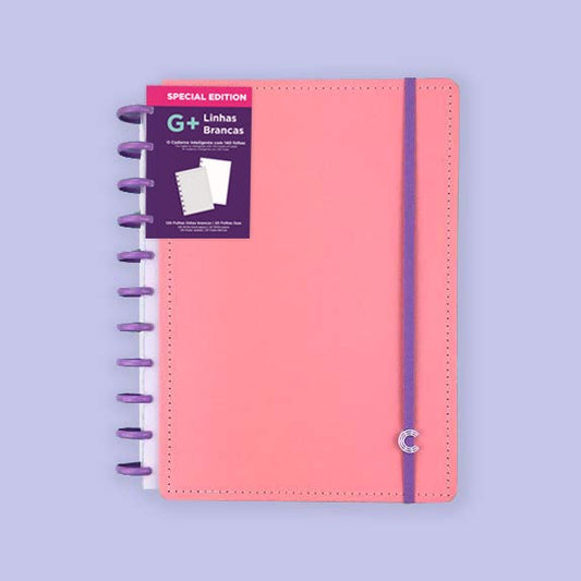 Caderno G+ - Caderno Inteligente - Linhas Brancas Rose Rosé Special Edition 140Fls