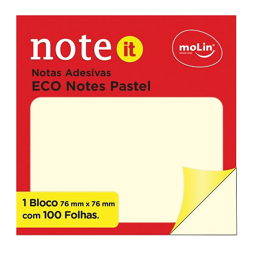 Bloco de Notas Adesivas - Molin - Eco 76mm x 76mm 100 folhas