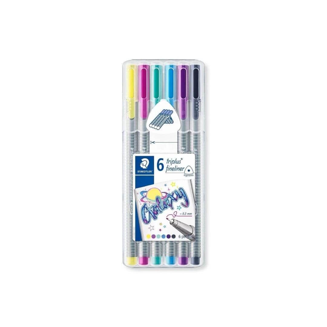 Caneta Fineliner - Staedtler - 0,3mm - 6 Cores Triplus Galaxy