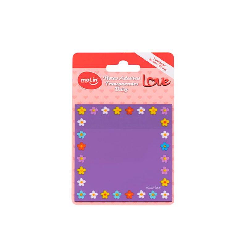 Bloco Adesivo Transparente - Molin- Love Daisy 85mm x 85mm