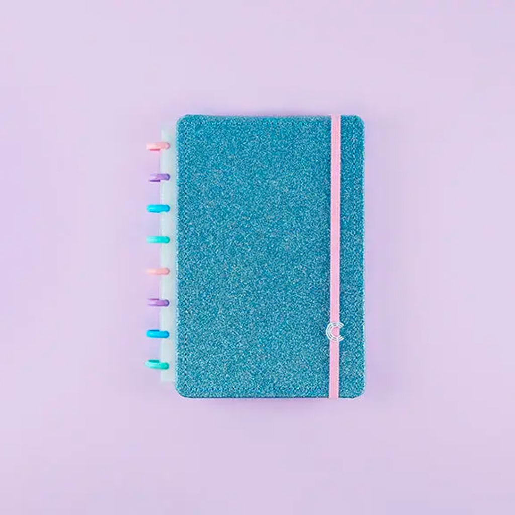 Caderno A5 - Caderno Inteligente - Let's Glitter Ocean Blue 80 Folhas 90g/m²