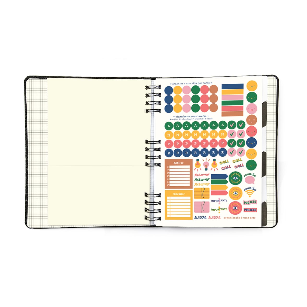 Caderno Organizador - Cícero - Duo Kraft Pautado & Pontado 17x24 Linha e Ponto