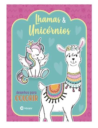 Livro para Colorir - Culturama - Desenhos para Colorir Lhamas & Unicórnios