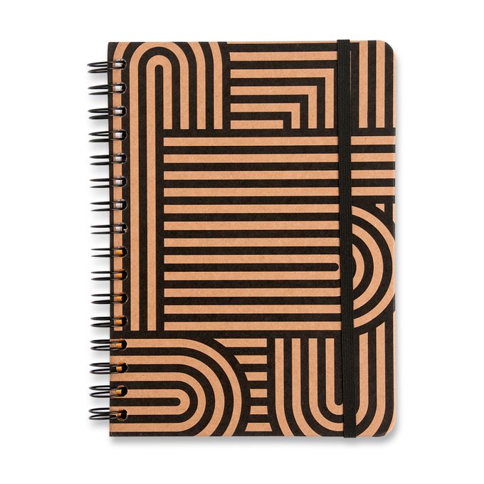 Caderno A5 Wire-o - Cícero - Kraft Curvas Pautado