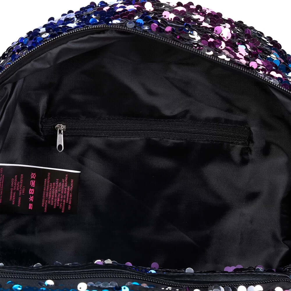 Mochila - Luxcel - Barbie Paetês c/ Chaveiro Pompom