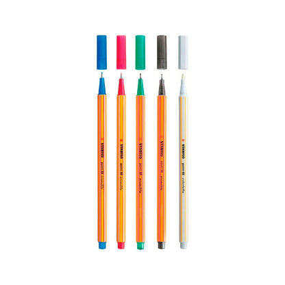 Caneta Fineliner Point88 Killer-set - Stabilo - Estojo c/ 4 Cores e 1 Apagável