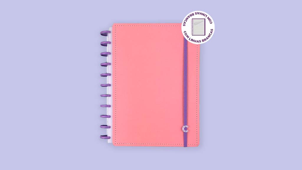 Caderno G+ - Caderno Inteligente - Linhas Brancas Rose Rosé Special Edition 140Fls