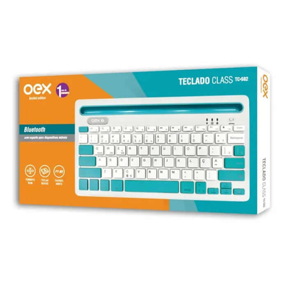 Teclado Bluetooth - Oex - Class Cinza e Azul