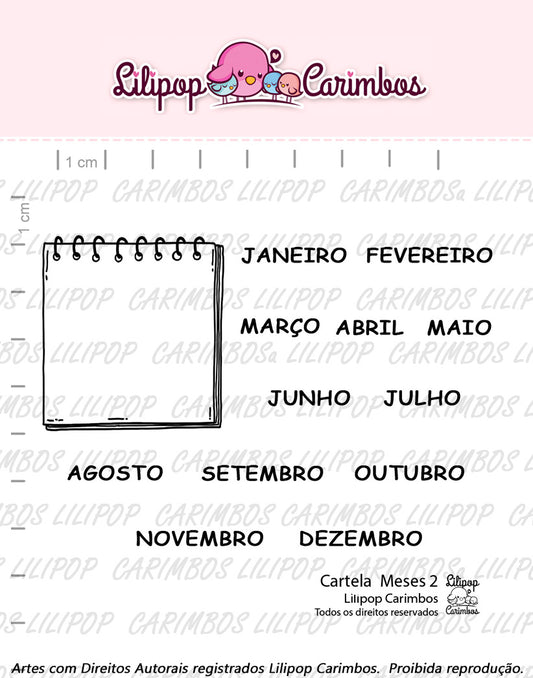 Cartela de Carimbos - Lilipop - Meses 2