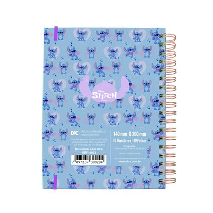 Caderno Smart Mini A5 - DAC - Stitch 80 Folhas 90g/m² c/ 10 Divisórias