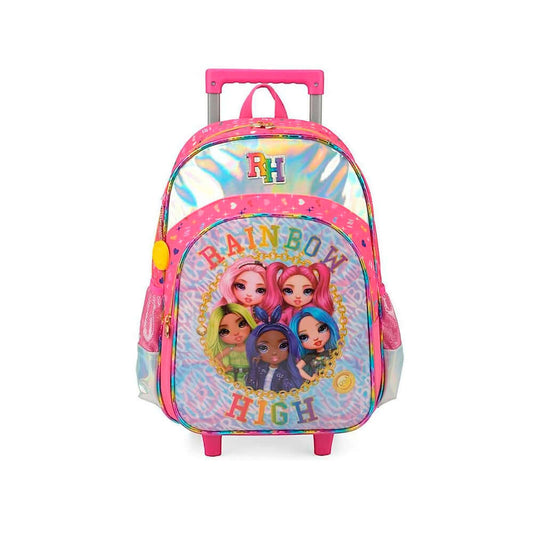 Mochila com Rodinhas - Luxcel - Rainbow High Rosa