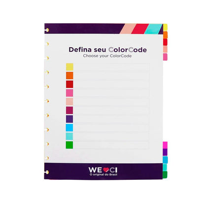 Divisórias ColorCode Grandes - Caderno Inteligente - 10 Matérias