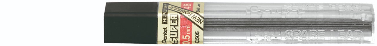 Grafites 0.5mm 4B - Pentel - 1 Tubo com 12 unidades Hi-Polymer