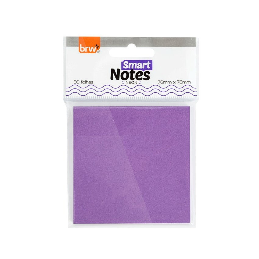 Bloco Adesivo - BRW - Smart Notes Neon 76x76mm 50 Folhas