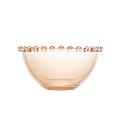 Bowl de Cristal  - Lyor - Coração Âmbar Metalizado 13x6,5cm