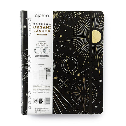 Caderno Organizador - Cícero - Duo Astral Pautado & Pontado 17x24 Espaço Tempo Preto