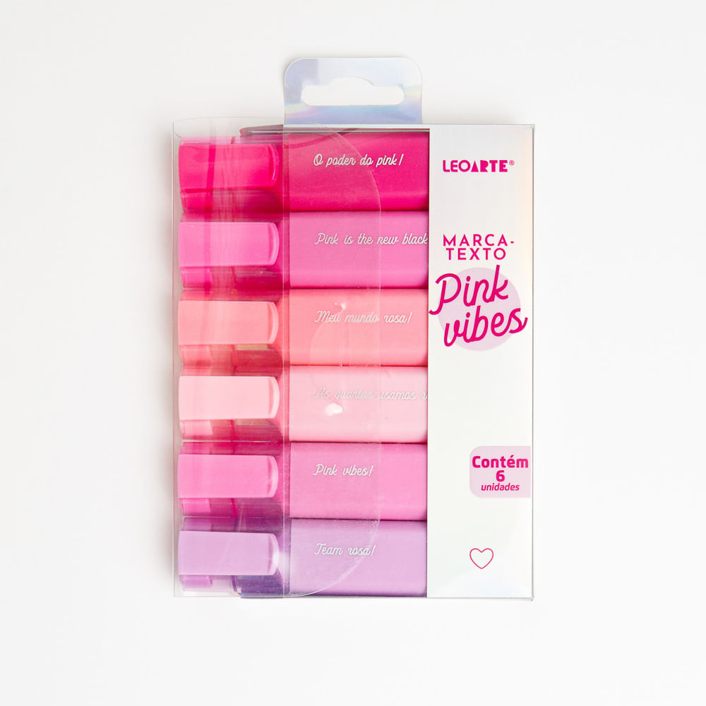 Marca-Texto - LeoArte - Pink Vibes Estojo c/ 6 Cores