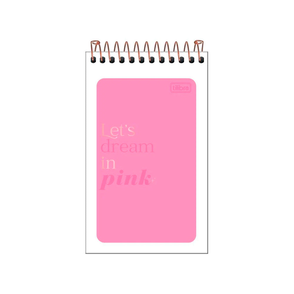 Caderneta Espiral - Tilibra - Love Pink Capa Flexível 60 Folhas