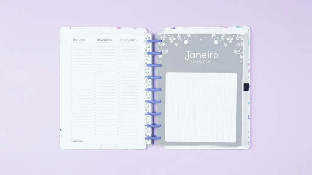 Planner Permanente - Caderno Inteligente - Lilac Fields By Sof 104 Folhas 120g/m²