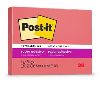 Bloco de Notas Adesivas - Post-it 3M - 90FLS 76 x 102mm