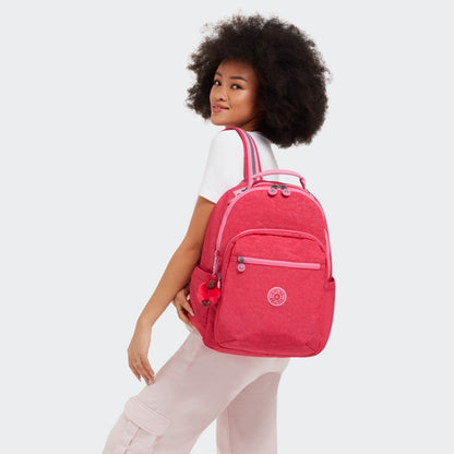 Mochila - Kipling - Seoul Rosa Fuchsia Glitter