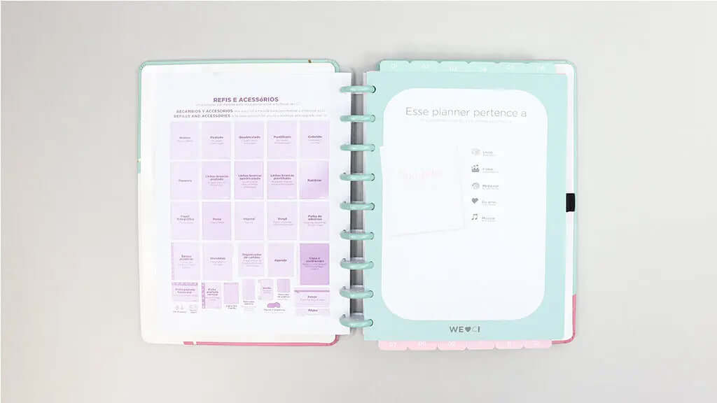 Planner Permanente - Caderno Inteligente - Acqua Glam 93 Folhas 120g/m²