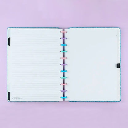 Caderno Grande - Caderno Inteligente - Let's Glitter Ocean Blue 80 Folhas 90g/m²