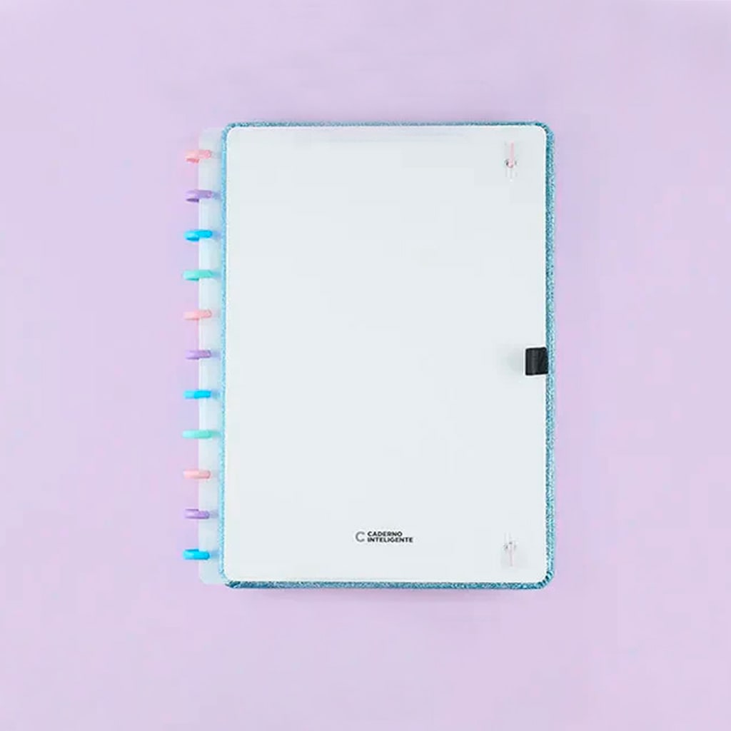 Caderno Grande - Caderno Inteligente - Let's Glitter Ocean Blue 80 Folhas 90g/m²