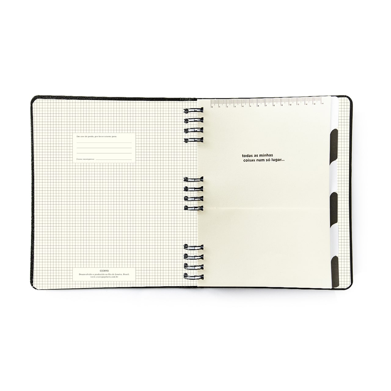 Caderno Organizador - Cícero - Duo Kraft Pautado & Pontado 17x24 Linha e Ponto