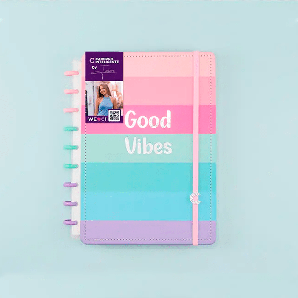 Caderno Médio - Caderno Inteligente - Good Vibes By Indy 80 Folhas 90g/m²