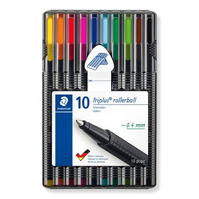 Caneta Esferográfica - Staedtler - Triplus Rollerball Estojo c/ 10 cores