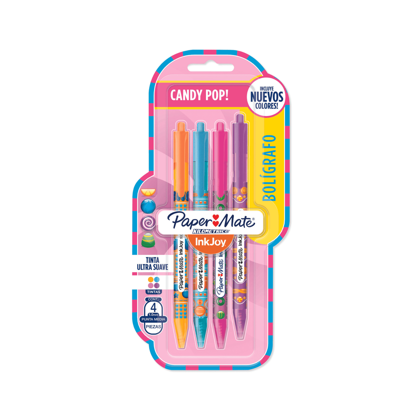 Caneta Esferográfica - Paper Mate - Candy Pop Retrátil 4 Cores 1.00mm Versão 2