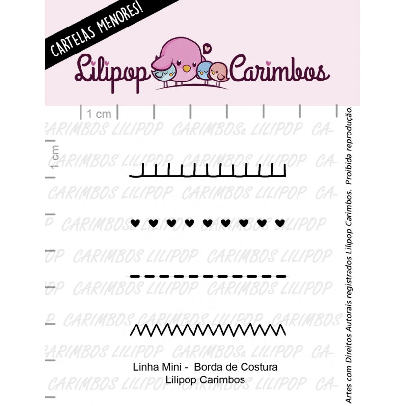 Cartela de Carimbos Mini - Lilipop - Borda de Costura