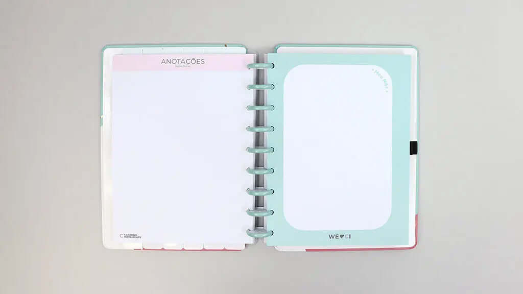 Planner Permanente - Caderno Inteligente - Acqua Glam 93 Folhas 120g/m²