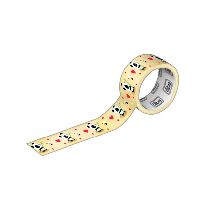 Mini Washi Tape - Tilibra - Panda 5 Rolos 12mmx3m c/ Dispenser