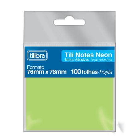 Bloco Adesivo - Tilibra - Tili Notes Neon 76mm x 76mm 100 Folhas