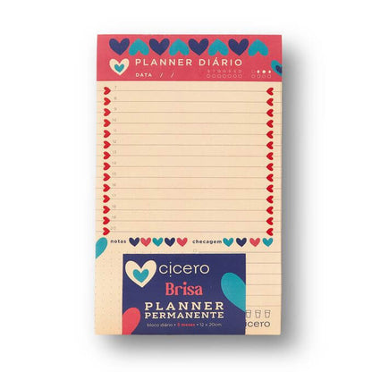 Planner Permanente Bloco Diário - Cícero - 12x20cm Brisa Romance