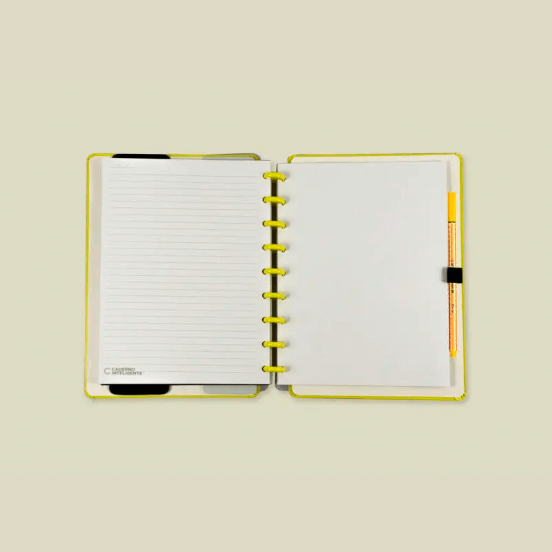Caderno Médio - Caderno Inteligente - All Yellow 80 Fls 90g/m²