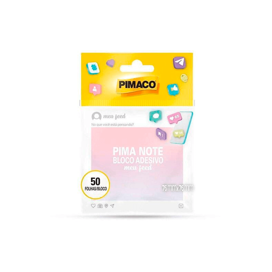 Bloco Adesivo - Pimaco - Meu Feed 50 Fls 76x76mm