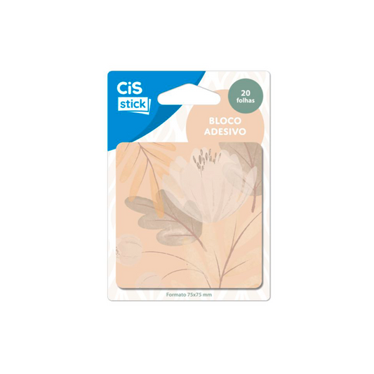 Bloco Adesivo - CIS Stick - Decorado Folhas 75x75mm 20 Folhas